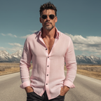 Men's Classic Casual Cotton And Linen Long-sleeved Shirt MTA2469L0K