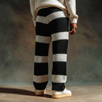 Men's Classic Striped Color-blocked Knit Trousers MTA0893K8U