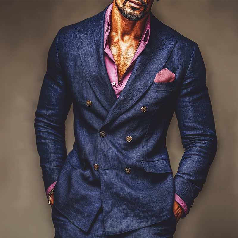 Men's Retro Casual Solid Color Blazer MTA2679L5TO