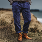 Men's Classic Blue-purple Corduroy Straight-leg Casual Pants MTA0133K3U