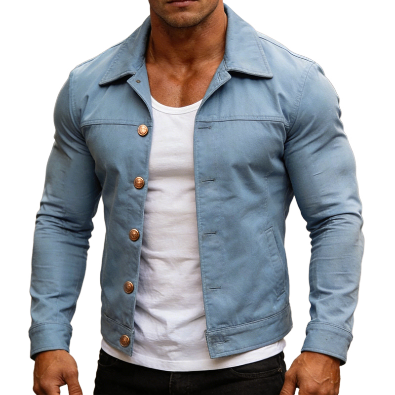 Men's Retro Casual Cotton Button-Up Lapel Jacket MTA2484L3TO