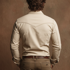 Men's Vintage Western-style Slim-fit Long-sleeved Cotton Shirt MTA2593L3U