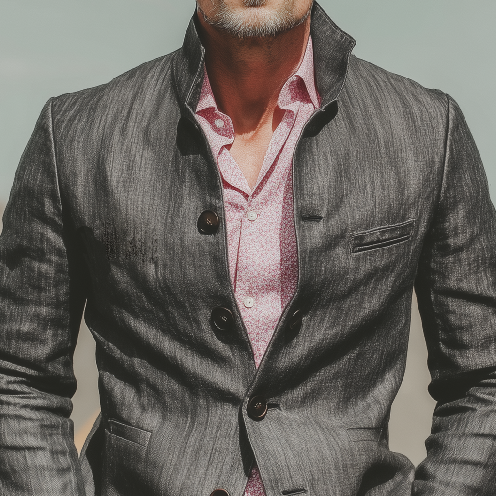 Men's Classic Casual Stand-collar Cotton Blend Jacket MTA2407L1K