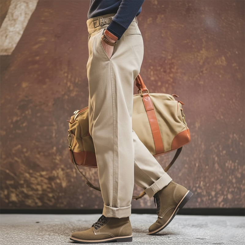 Men's Classic Cotton Blend Adjustable Waistband Pants MTA0550K2U